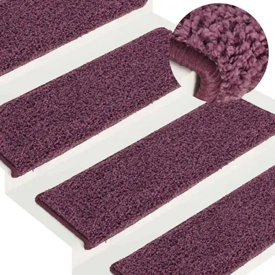 Obrázok produktu pre vidaXL Podložky na kroky 15 kusov 65 x 21 x 4 cm Tmavo fialová Obdĺžnikový okraj