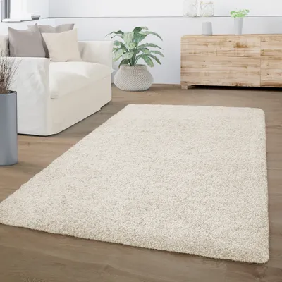 Produktbild von TT Home Teppich Wohnzimmer Hochflor Langflor Einfarbiges Modernes Design Flauschig Größe 60x100 cm
