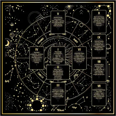 Productafbeelding van Tarot Tafelkleed - 63x63 cm vierkante flanellen ster totem altaar pendel