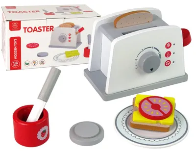Produktbild von Leantoys Holzknopf für Frühstückszubehör zum Toasten für Kinder