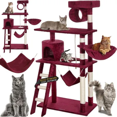 Produktbild von BAKAJI Kratzbaum für Katzen aus Sisal und Plüsch, Spielplatz für Katzen mit häng