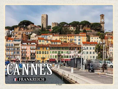 Produktbild von vianmo Holzschild 30x40 cm Cannes Frankreich Le Suquet Stadtviertel
