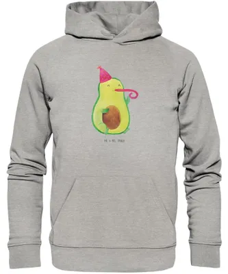 Produktbild von Mr. & Mrs. Panda Bedruckter Hoodie Avocado Feier Größe M - Heather Grey - Geschenk, Kapuzenpulli, Party, Pullover, Gute Laune, Hoody, Kapuzenpullover, Geburtstag, Print