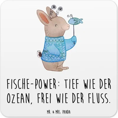 Produktbild von Mr. & Mrs. Panda Untersetzer für Gläser Fische Astrologie 10er Set - Weiß - Geschenk, Geschenkidee Zum Geburtstag, Coaster, Tassen, Fischer, Sternzeichen