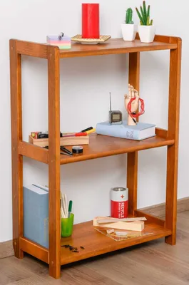Produktbild von Regal Kiefer massiv Vollholz Eichefarben Junco 57C - 86 x 60 x 30 cm (H x B x T)