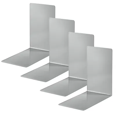 Image de ALCO-Albert - Supports de livres en métal, gris, lot de 4