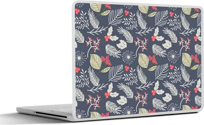 Produktbild von MuchoWow® Laptop Aufkleber Sticker Cover Pflanzen - Beere - Winter - Muster 31x22.5 cm - Laptop-Deko