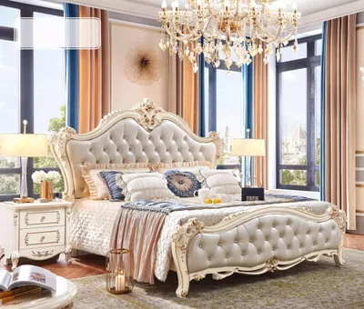 Produktbild von Set klassisches möbel von 3tlg besteht aus Luxus Bett und 2х Nachttische