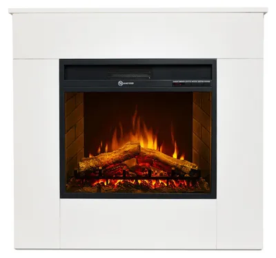 Immagine prodotto di Camino elettrico caminetto da terra in legno bianco  Italy MICHELANGELO 96x36x90h