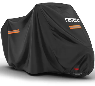 Productafbeelding van Motorhoes waterdicht - 220 x 101,6 x 122,9 cm - Zwart - Nachtreflecterend