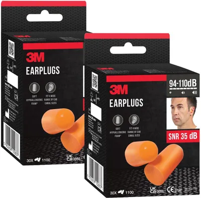 Produktbild von 3M™ Gehörschutzstöpsel Weichschaum SNR-Wert 35 dB -Orange - 60 Paar / 120 Stück