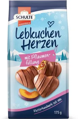 Produktbild von Schulte Lebkuchen Herzen Pflaume 175g
