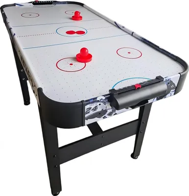 Immagine prodotto di Tavolo da air hockey Relaxdays, per bambini, dimensioni: 73x120x61 cm, con 2 dischi e 2 spintori inclusi, tavolo da air hockey con ventola, bianco e nero