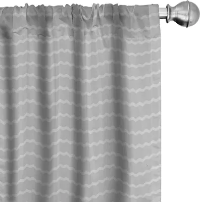 Image de ABAKUHAUS gris Chevron Rideaux, voilages, rayures géométriques Winken Abstrait Artistique Minimaliste Art déco Design, 2 pièces 75 x 225 cm, gris pâle et perle
