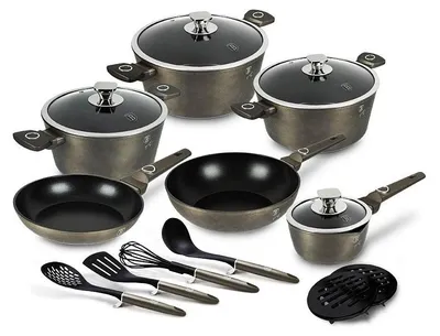 Produktbild von BERLINGERHAUS 15-teiliges Kochgeschirr-Set mit Titanbeschichtung, Crystal Collection BH-7167
