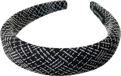 Produktbild von Breiter Haarreif aus Tweed – dezente Karos in Schwarz