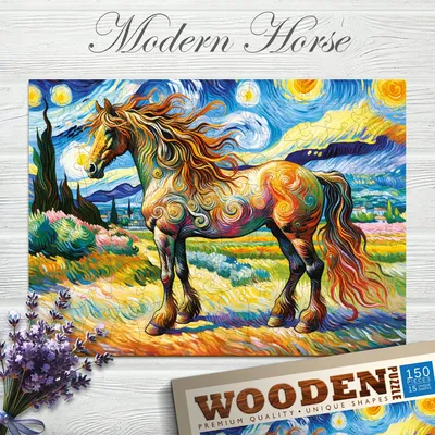 Produktbild von Wooden.City Holzpuzzle Moderner Hengst 150 Teile