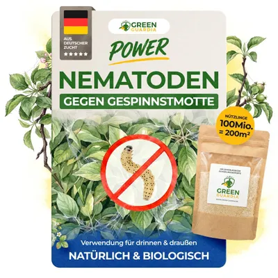 Produktbild von Nematoden gegen Gespinstmotten – 100 Mio. - Gespinstmotten bekämpfen, Mittel gegen Gespinstmotten, Nematoden gegen Gespinstmotte, Raupen bekämpfen