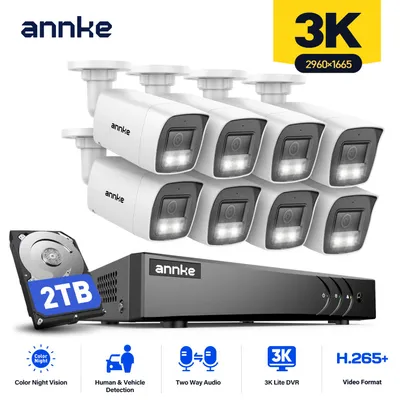 Obrázek produktu pro Bezpečnostní kamerový systém – 8 kusů 5MP kamer – DVR s 4TB úložištěm – IP67, vodotěsný