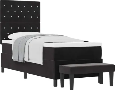 Imagen del producto de Cama con somier y colchón vidaXL, color , 80 x 200 cm, tapizada en terciopelo