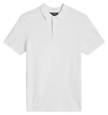 Immagine prodotto di Maglietta polo a maniche corte da uomo Marc O'Polo, con un tocco di elasticità, modello aderente, colore bianco