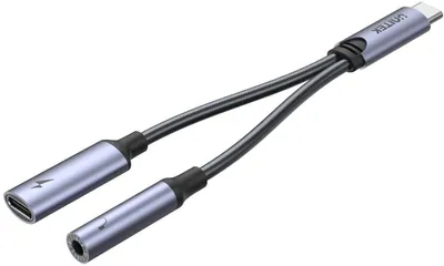 Obrázok produktu pre Adaptér Unitek USB-C na mini jack 3,5 mm a USB-C 60 W