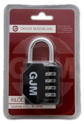Produktbild von GJM Zahlenschloss Z-43 Schwarz Vorhängeschloss 4-stellig
