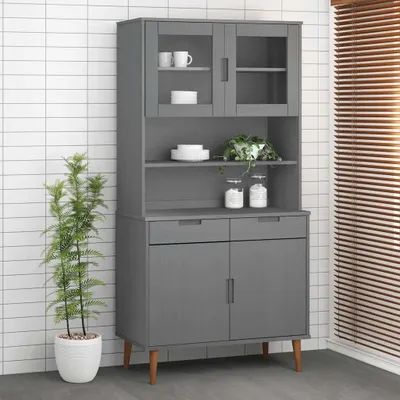 Immagine prodotto di vidaXL Piano d'appoggio MOLDE Grigio 90x35x100 cm in legno di pino massiccio