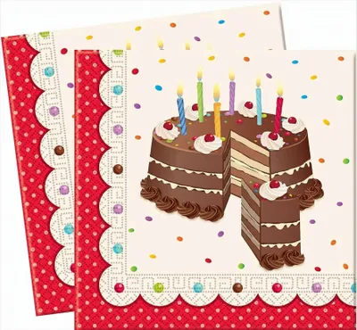 Produktbild von Geburtstagsüberraschung Set 2-lagige Papierservietten 33x33cm