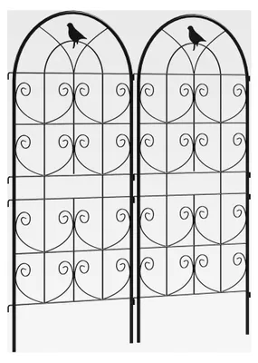 Produktbild von Rankgitter Metall 2er Set rostfrei mit Vogeldesign für Kletterpflanzen 50x120 cm