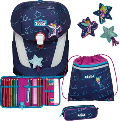 Produktbild von Scout SUNNY II Lightweight Blue Star Schulranzen-Set 5-tlg., 19,5 l, ergonomisch
