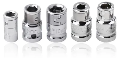 Bit-Adapter-Set 5-tlg. Vierkant auf Sechskant 1/4-1/2"