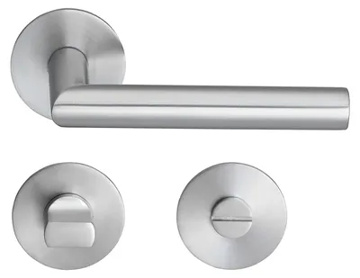 Produktbild von Toulouse Drückergarnitur MeinTürgriff Flachrosette Edelstahl matt Türdrücker BB PZ WC