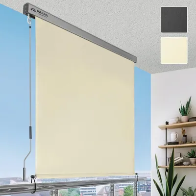 Produktbild von Famanu Seitenmarkise 160x250 cm Beige - Robuste Wind- und Sonnenschutzlösung