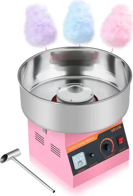 Immagine prodotto di Macchina per zucchero filato VEVOR Macchina per zucchero filato elettrica da 1000 W con ciotola in acciaio inox da 38 cm e cucchiaio per lo zucchero, prepara zucchero filato per compleanni a casa e feste di famiglia, 3500 giri/min. rosa