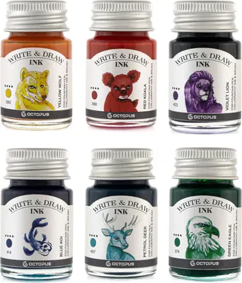Produktbild von Write and Draw Ink Set RAINBOW, Schreib- und Zeichentusche, 6 x 10 ml