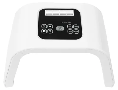 Zdjęcie produktu dla Maska LED do twarzy – urządzenie do fototerapii – 7 kolorów, redukuje trądzik i zmarszczki – 287 diod LED SMD – timer 5–60 minut – zasilanie 220–240V, wtyczka EU – kolor biały