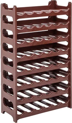 Image de Novaliv casier à bouteilles pour 48 bouteilles | casier à vin brun | étagère en plastique solide, empilable (brun, 8)