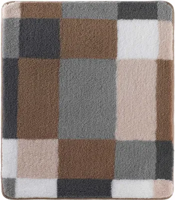 Produktbild von Badematte - Taupe - Grau - Weiß - Polyacryl - 50 x 60 cm
