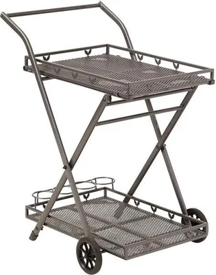 Produktbild von greemotion Servierwagen auf Rollen Toulouse Metall grau Garten & Outdoor