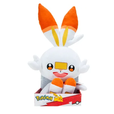 Produktbild von Jazwares Pokémon Scorbunny pluszowa zabawka 30 cm pomarańczowy - Przytulanka dla dzieci w wieku od 2 lat, oficjalnie licencjonowana