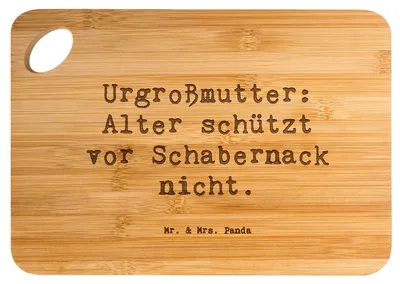 Produktbild von Mr. & Mrs. Panda Frühstücksbrettchen Spruch Urgroßmutter Schabernack - Transparent - Geschenk, vesperbrett, Alter, Erinnerungen, Brett, holzschneidebrett, Holzbrett