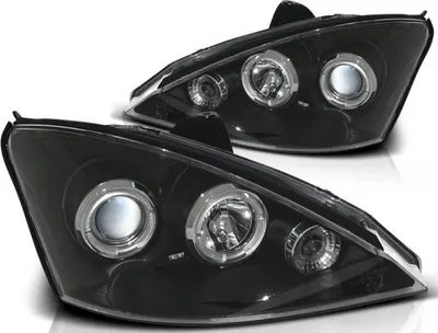 Immagine prodotto di Fari con anelli luminosi (Angel Eyes) compatibili con Ford Focus MK1 restyling, anno di produzione 2001-2004, colore nero