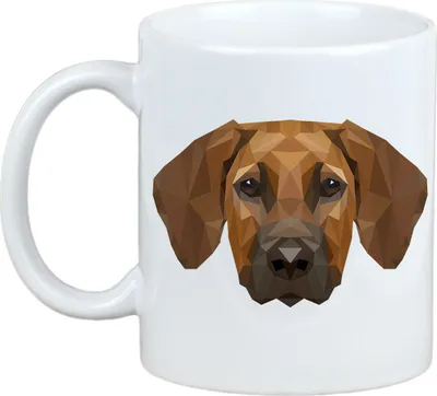 Image de Rhodesian Ridgeback - Tasse avec une image et l'inscription géométrique Art-Dog