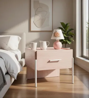 Immagine prodotto di Comodino moderno in legno e metallo