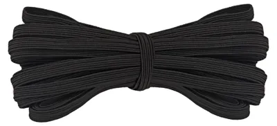 Flaches Gummiband 12 mm, elastisch, schwarz, 1 m