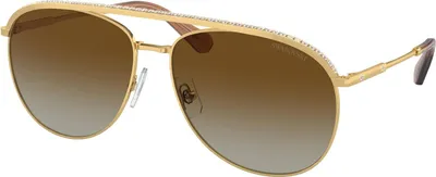 Produktbild von Swarovski Sonnenbrille Damen 0SK7005 Aviator Gold Polar Gradient Brown 4004T5 58
