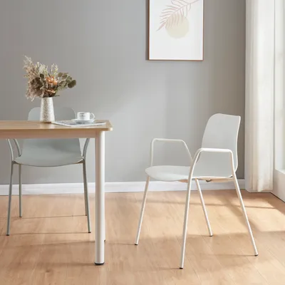 Obrázok produktu pre Jedálenská stolička "Kankaanpää" kov plast 80 x 57,5 x 52 cm biela