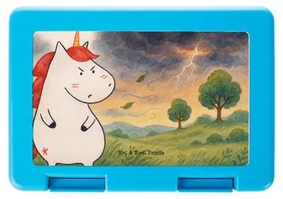 Produktbild von Mr. & Mrs. Panda Essensbox Einhorn Wut Design - Weiß - Geschenk, Deko, Spaß, Bentobox, Lunchbox, Vorratsbehälter, Einhörner, Nein, Bento Box, Brot Aufbewahrungsbox