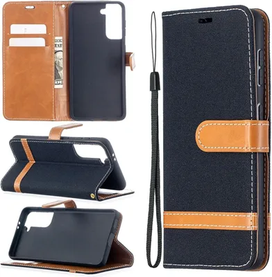 Produktbild von König Design Hülle kompatibel mit Samsung Galaxy S21 Kunstleder Handyhülle - Handy Case Schwarz